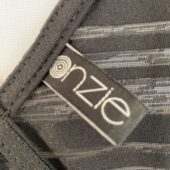 Onzie Sheer Black Cropped Tank Top Crossover Back - Picture 4 of 14